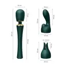 Вібромасажер з насадками Zalo — Kyro Wand Turquoise Green photo 2