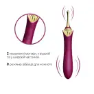 Вагінально-кліторальний вібратор Zalo — Bess Velvet Purple, мультифункціональний із насадками photo 3