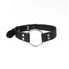 Кляп Металеве кільце із натуральної шкіри Art of Sex - Gag Ring Metal, колір Чорний photo 1