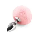 Металлическая анальная пробка М Art of Sex - Metal Butt plug Rabbit Tail, Нежно-розовый photo 1