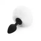 Силіконова анальна пробка М Art of Sex - Silicone Bunny Tails Butt plug, колір Білий, діаметр 3,5 см photo 1