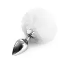 Металевий анальний затор М Art of Sex - Metal Butt plug Rabbit Tail, Білий photo 1