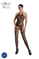 Бодистокинг Passion ECO BS002 black, с доступом, имитация подвязок, абстрактный рисунок photo 1