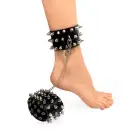 Поножи с шипами из натуральной кожи Art of Sex - Rose, цвет черный photo 1