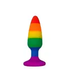 Силіконова анальна пробка Wooomy Hiperloo Silicone Rainbow Plug S, діаметр 2,4 см, довжина 9 см photo 1