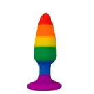 Силіконова анальна пробка Wooomy Hiperloo Silicone Rainbow Plug M, діаметр 2,9 см, довжина 11 см photo 1