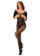 Сітчастий бодістокінг з імітацією підв’язок Obsessive Bodystocking G329 S/M/L, black, з доступом photo 1