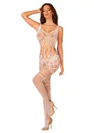 Сітчастий бодістокінг з імітацією топа та шортів Obsessive Bodystocking G330 S/M/L, white, з доступо photo 1