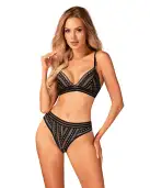 Комплект білизни Obsessive Natilya 2-pcs set XS/S, black, бюстгальтер, трусики photo 1