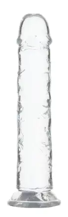 Прозорий фалоімітатор ADDICTION Vertical Dong 8″, присоска, діаметр 3,8 см, віброкуля в подарунок photo 1