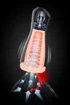 Преміум-вібромастурбатор Real Body - Real Sucking Pussy 2, всмоктування, звук, стимуляція промежини photo 7