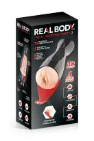 Преміум-вібромастурбатор Real Body - Real Sucking Pussy 2, всмоктування, звук, стимуляція промежини photo 6