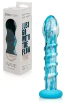 Скляний дилдо Gildo Ocean Wave, з силіконовою основою photo 8