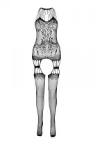 Бодистокинг с множеством бретелей Passion BS095 One Size, black, имитация пояса и чулок, с доступом photo 3