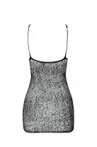 Ажурна мінісукня на тонких бретелях Passion BS096 One Size, black, плетіння на грудях photo 4