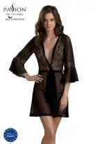 Пеньюар Passion LEAFA PEIGNOIR black L/XL - ECO Passion photo 1