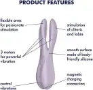 Клиторальный вибратор Satisfyer Threesome 2 Violet, 3 гибких пальчика, 3 мотора photo 6