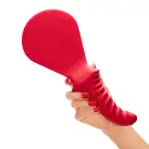 Шльопалка з фалоімітатором Fun Factory BÜCK DICH, червона, силіконова, з ребристою ручкою photo 3