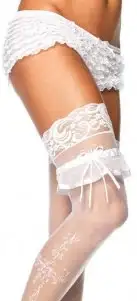 Сексуальная подвязка на ножку SATIN ORGANZA GARTER WHITE photo 1