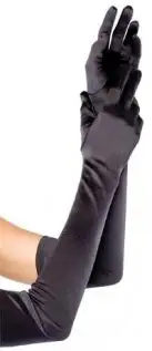 Перчатки ELBOW LENGTH SATIN GLOVE BLACK O-S   photo 1