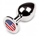 Большая анальная пробка с американским флагом, 9 см photo 1