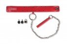 Нашийник червоний з кільцем і ланцюжком-повідцем photo 1