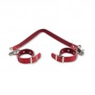 Наручники Червоні зі зв'язкою зі шкіри photo 1