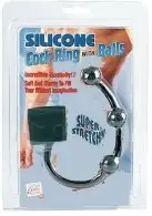 Эрекционная насадка SILICONE COCK RING WITH BALLS photo 4