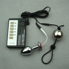 Электростимулятор с анальной пробкой Butt Plug и кольцом для пениса с металлическим шариком photo 2