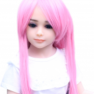 Миниатюрная секс-кукла с розовыми волосами Yeain 100 см photo 1