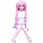 Миниатюрная секс-кукла с розовыми волосами Yeain 100 см photo 5
