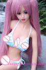 Мини секс кукла из твердого силикона с металлическим каркасом и розовыми волосами - 125 см photo 2