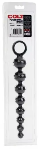 Анальная цепочка COLT POWER DRILL BALLS BLACK photo 4