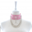 Ошейник из эко-кожи (черный/красный/розовый) photo 3