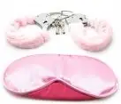Набор наручники и маска PLEASURE CUFFS SATIN MASK PINK photo 1
