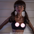 Силиконовая секс кукла стемной кожей и небольшой грудью - 168 см photo 3