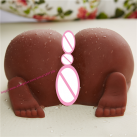 Мастурбатор с двумя отверстиями силиконовый коричневый photo 3