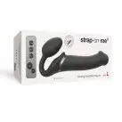 Безремінний страпон з вібрацією Strap-On-Me Vibrating Black L, діаметр 3,7см, пульт ДК, регульований photo 6