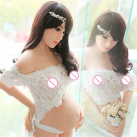 Реалистичная силиконовая кукла беременная с большой грудью, вагиной, ротиком 158 см photo 1