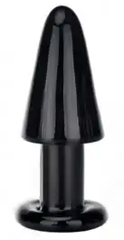 Анальная пробка стекло INTRUDER BLACK GLASS BUTT PLUG photo 1