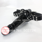 Кляп. Ремень со страпоном. Кожа, силикон. photo 1