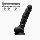 Фалоімітатор SilexD Vetus Black (MODEL 1 size 8in), двошаровий, силікон + Silexpan, діаметр 4,2см photo 2