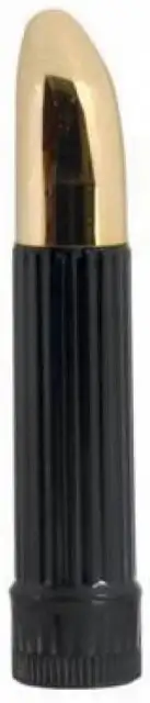 Вибратор пластиковый ребристый (золотистый) photo 1