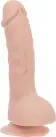 Изогнутый фаллоимитатор на присоске ADDICTION — BRAD 7,5″ Dildo With Balls, Beige photo 3
