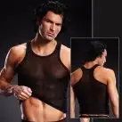 Мужская майка борцовка в сеточку BLUELINE BLACK SM photo 1