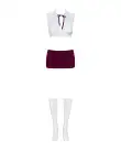 Еротичний костюм студентки Obsessive Student 4 pcs costume S/M, топ, спідниця, стринги, гольфи photo 3