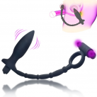 Силиконовый массажер простаты с вибрацией и эрекционным кольцом, водонепроницаемый photo 4