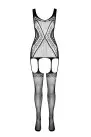 Бодистокинг Passion ECO BS007 white, с доступом, силуэтный рисунок, имитация подвязок photo 5