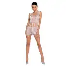 Бодістокінг — мінісукня з метеликами Passion BS090 white photo 3