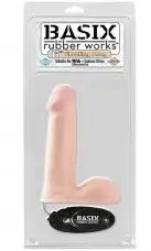 Вибратор BASIX RUBBER WORX  6 VIBRATING DONG FLESH photo 2
